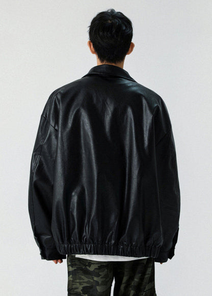 Faux Leather Zip - Up Jacket - Rick Circus