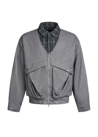 Faux V - Neck Wool Jacket - Rick Circus