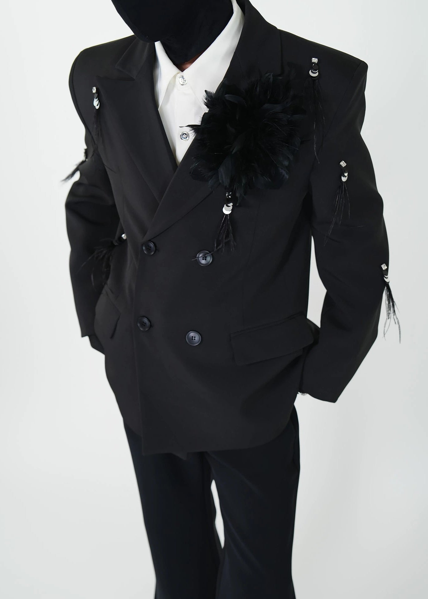 Feather - Embellished Structured Blazer - Rick Circus