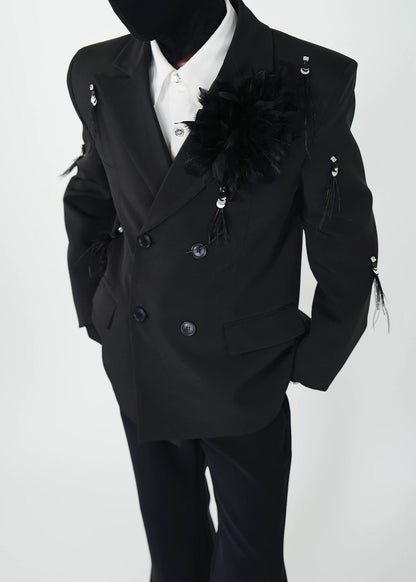 Feather - Embellished Structured Blazer - Rick Circus