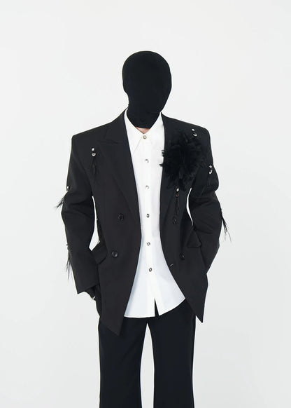 Feather - Embellished Structured Blazer - Rick Circus