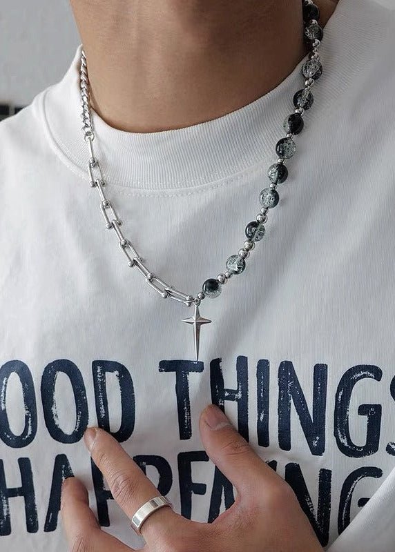 Four - Point Star Cross Pendant Necklace - Rick Circus