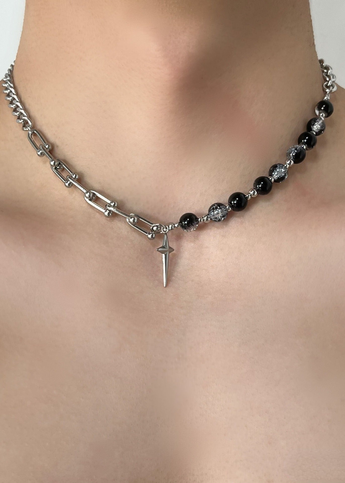Four - Point Star Cross Pendant Necklace - Rick Circus