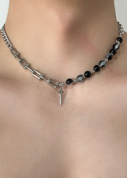 Four - Point Star Cross Pendant Necklace - Rick Circus
