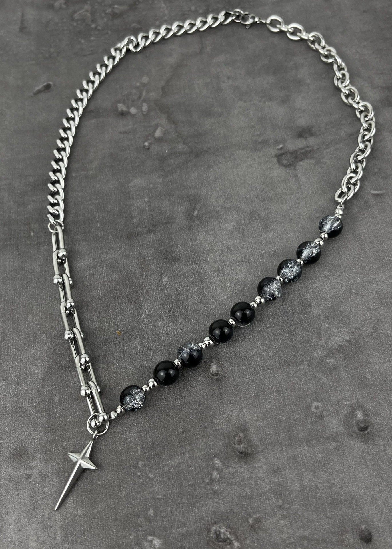 Four - Point Star Cross Pendant Necklace - Rick Circus