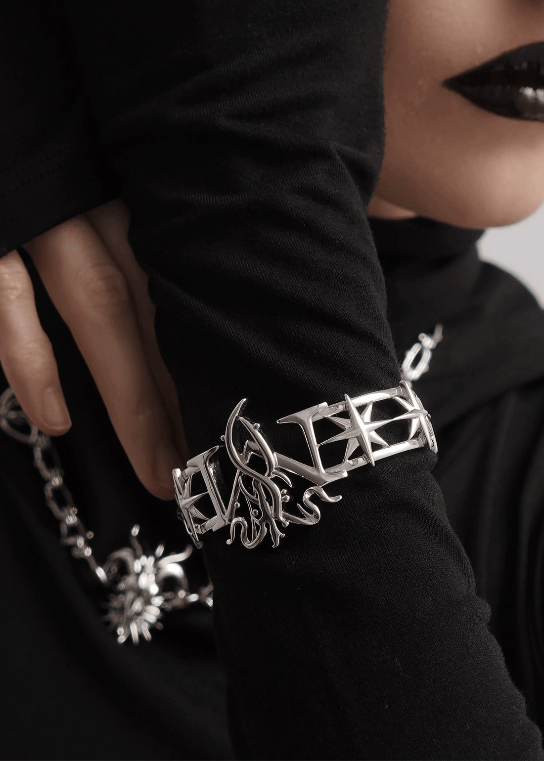 Futuristic Glossy Open Cuff Bracelet - Rick Circus