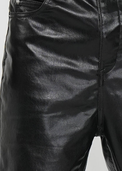 Glossy Patent Coated Flared Faux Leather Pants - Rick Circus
