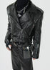 Glossy Textured PU Leather Jacket - Rick Circus