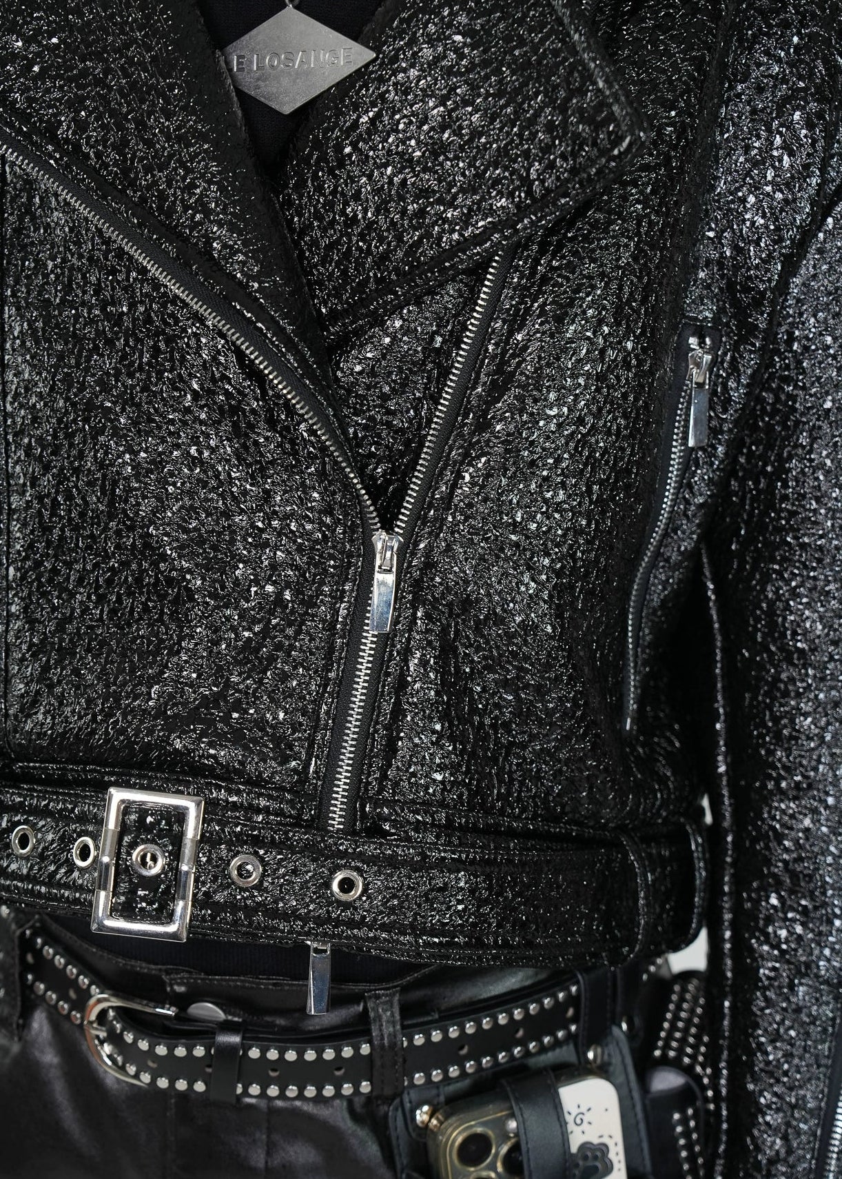 Glossy Textured PU Leather Jacket - Rick Circus