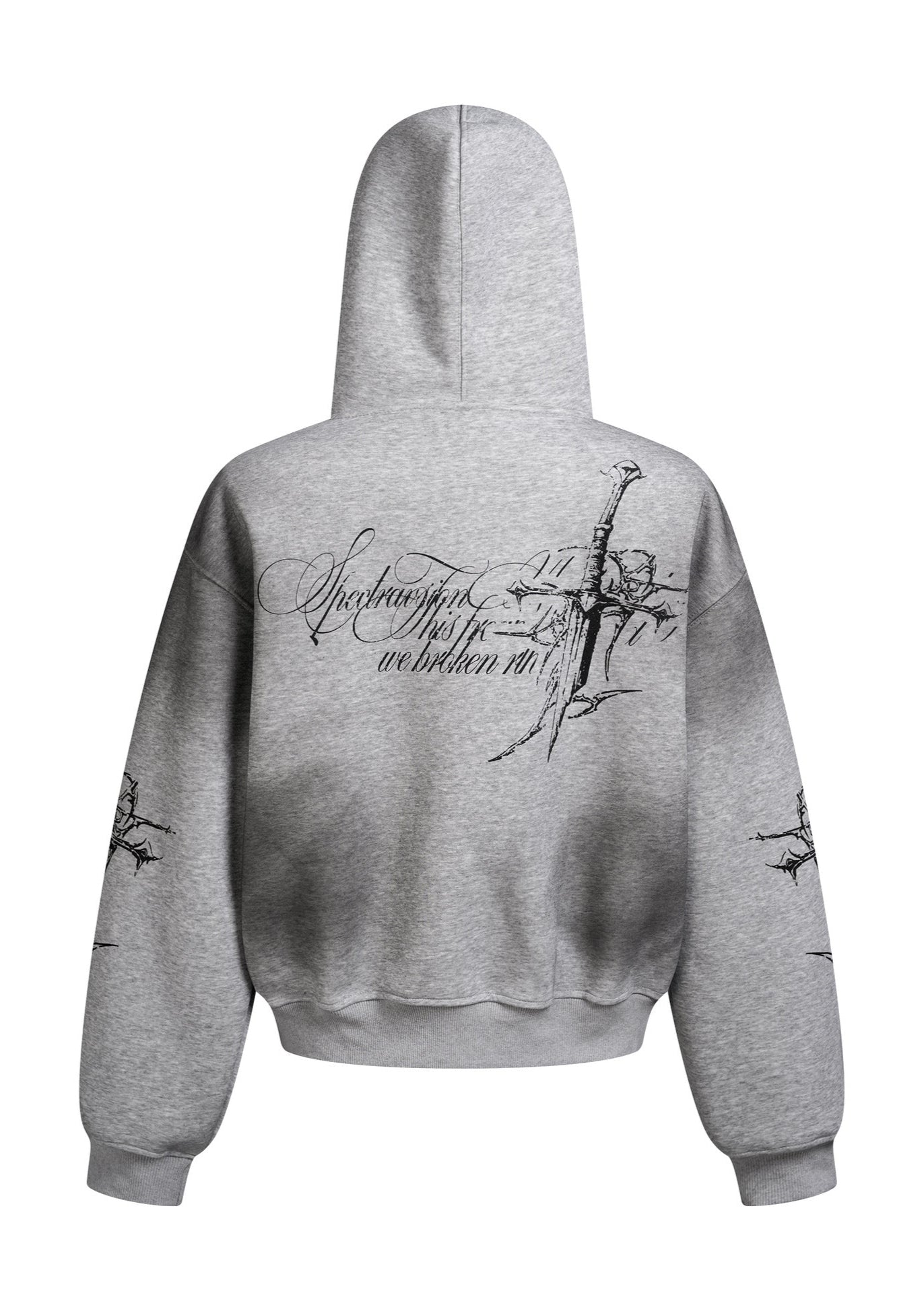 Gothic Cross Print Hoodie - Rick Circus