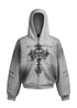 Gothic Cross Print Hoodie - Rick Circus