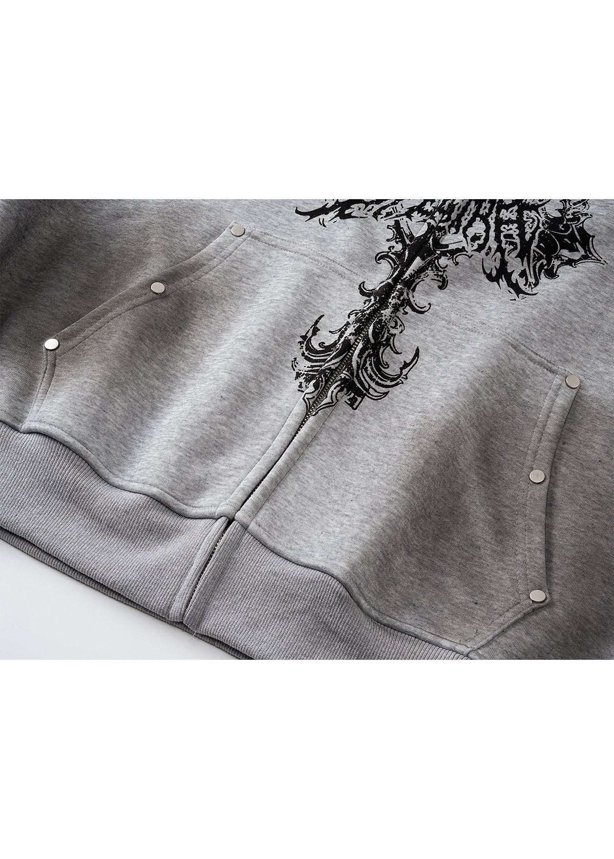 Gothic Cross Print Hoodie - Rick Circus