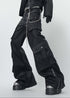 Gothic Dark Coated Multi - Pocket Wide Leg Cargo Pants - Rick Circus