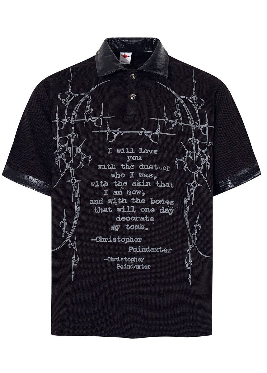 Gothic Dark Thorn Waffle Polo Shirt - Rick Circus