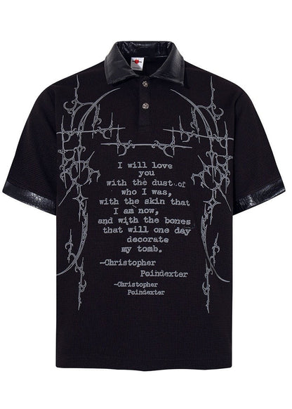 Gothic Dark Thorn Waffle Polo Shirt - Rick Circus