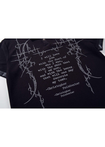 Gothic Dark Thorn Waffle Polo Shirt - Rick Circus
