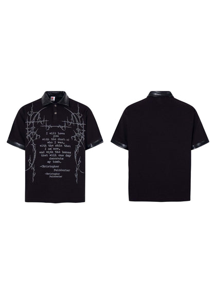 Gothic Dark Thorn Waffle Polo Shirt - Rick Circus