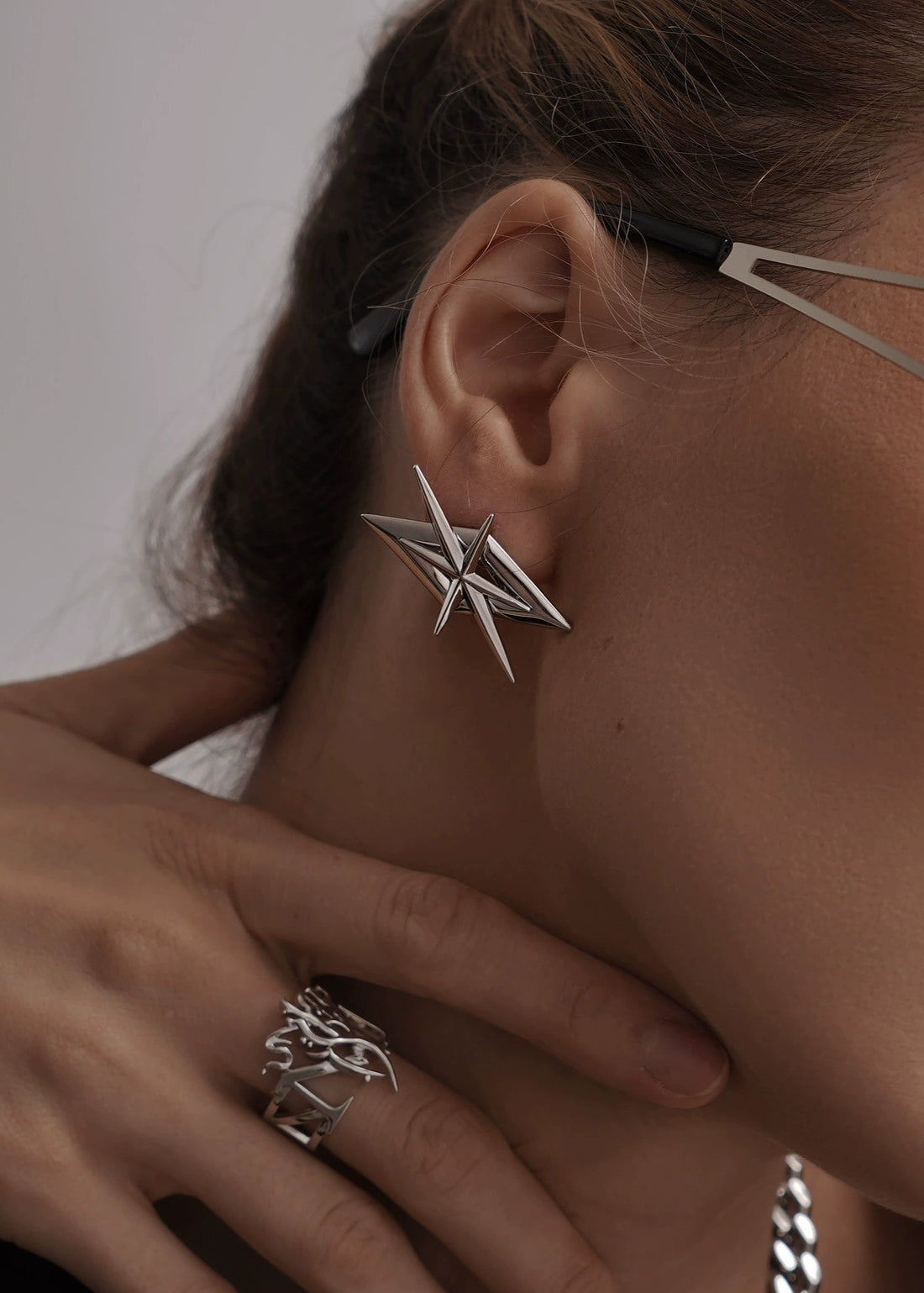 Gothic Diamond - Shaped Stud Earrings - Rick Circus