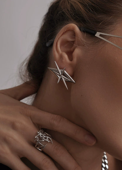 Gothic Diamond - Shaped Stud Earrings - Rick Circus