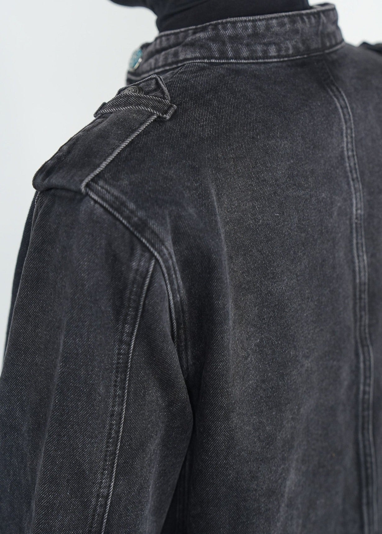 Gothic Military Cropped Knight Style Denim Jacket - Rick Circus