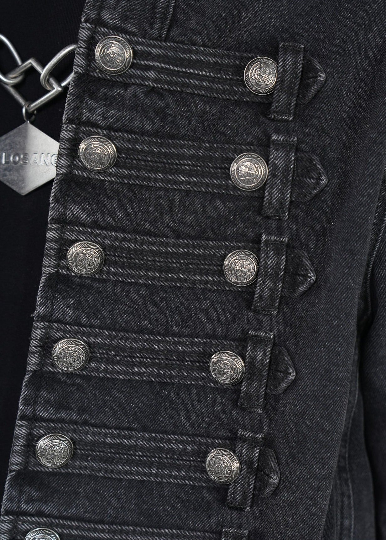 Gothic Military Cropped Knight Style Denim Jacket - Rick Circus