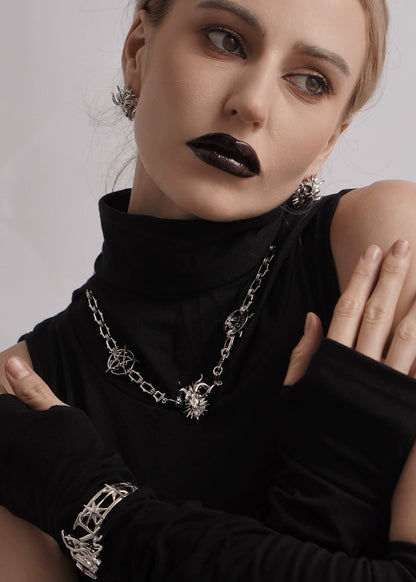 Gothic Ram Head Chain Necklace - Rick Circus