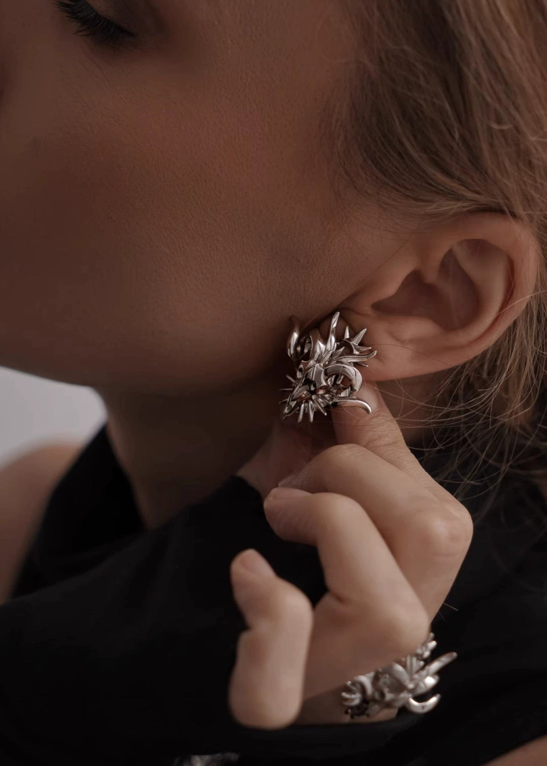 Gothic Ram Head Spike Earrings - Rick Circus