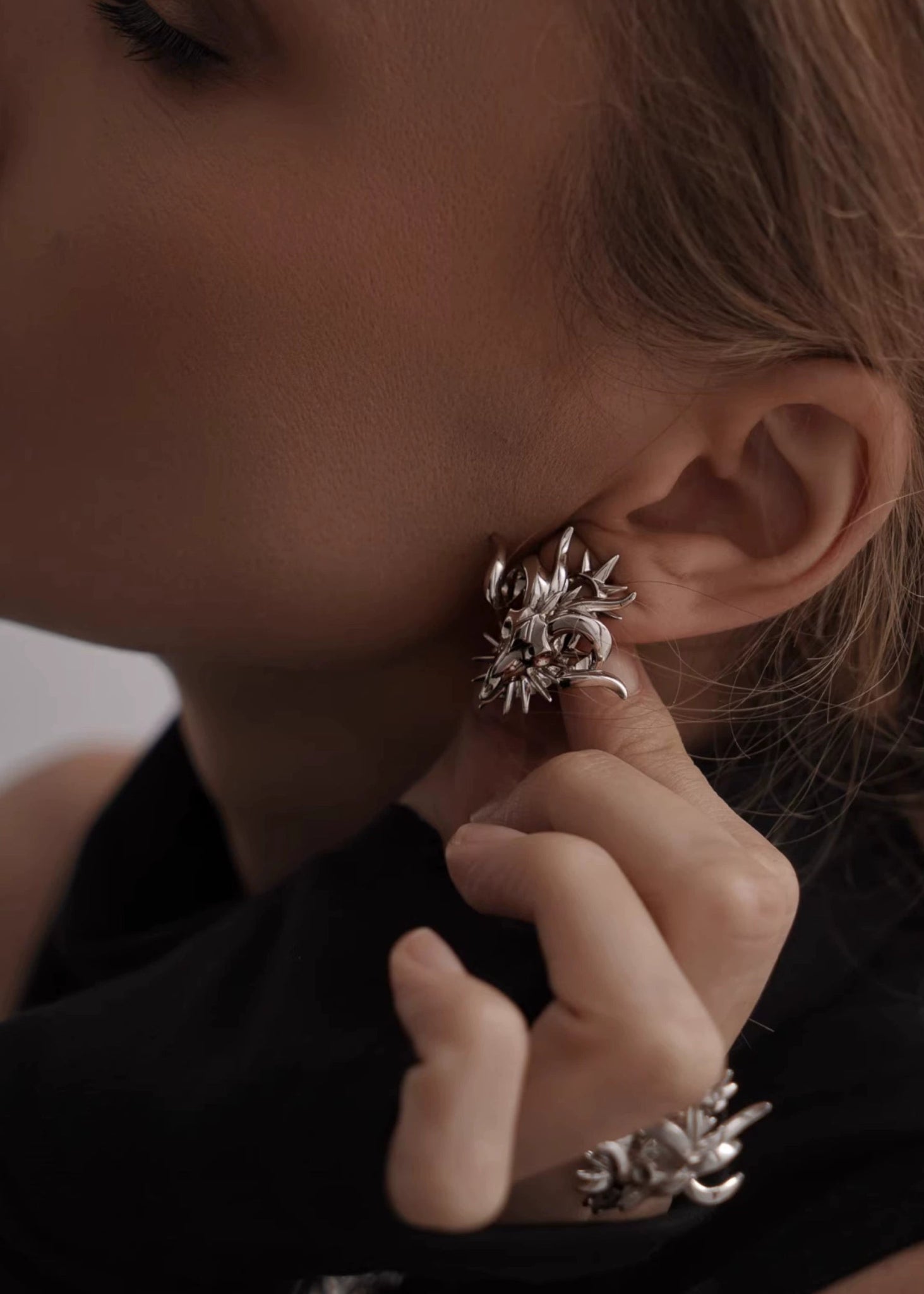Gothic Ram Head Spike Earrings - Rick Circus