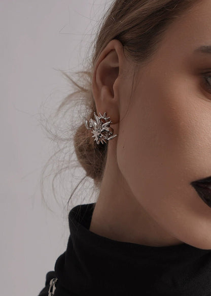 Gothic Ram Head Spike Earrings - Rick Circus
