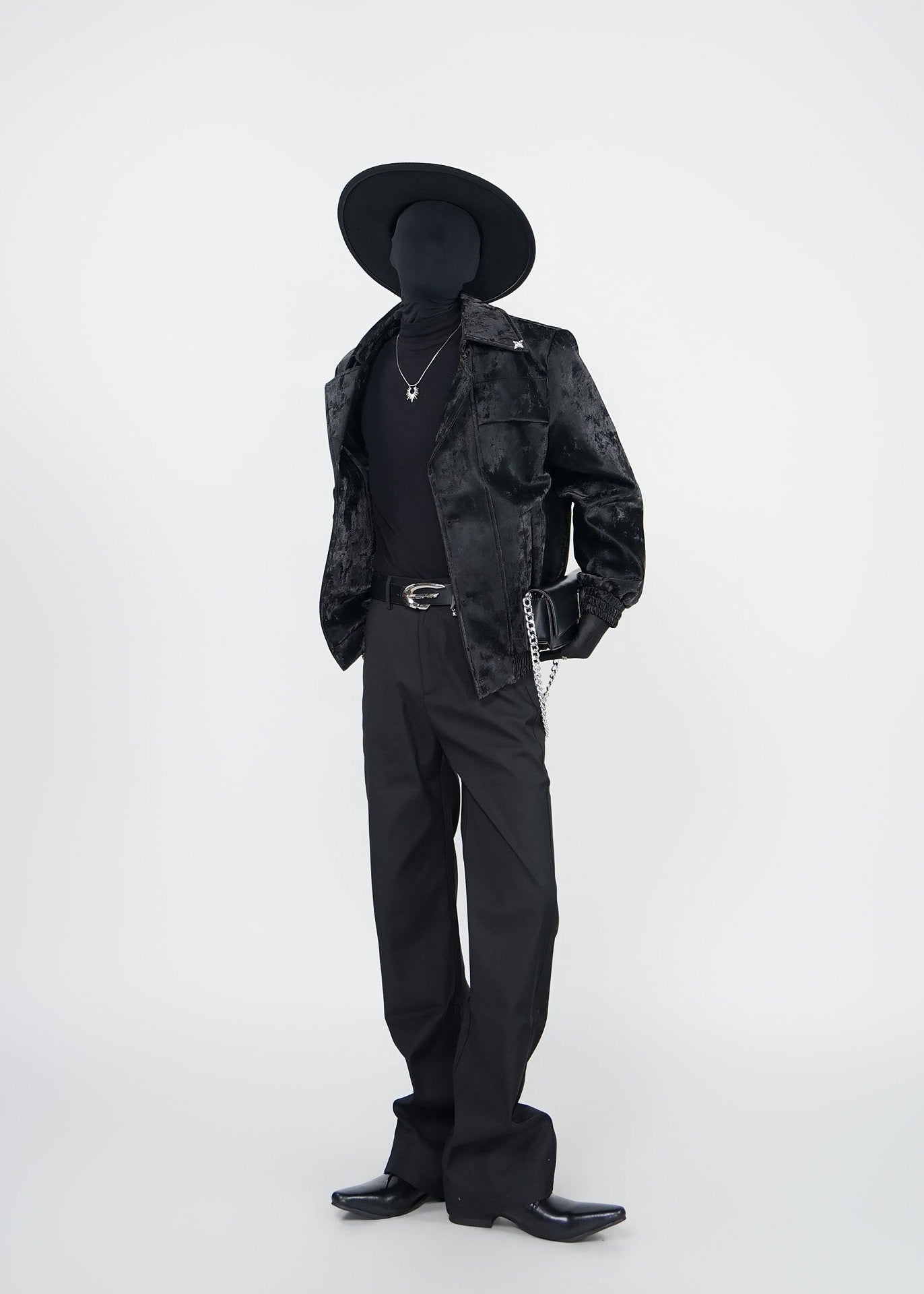 Gradient Black PU Leather Jacket - Rick Circus