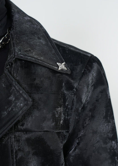Gradient Black PU Leather Jacket - Rick Circus