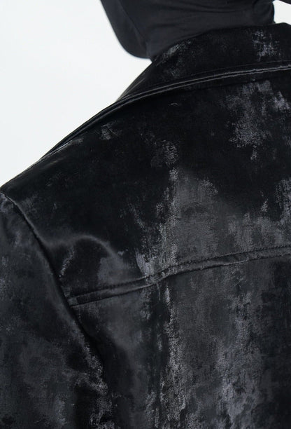 Gradient Black PU Leather Jacket - Rick Circus
