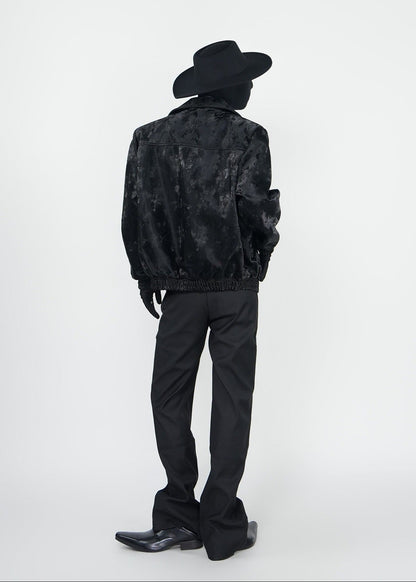 Gradient Black PU Leather Jacket - Rick Circus