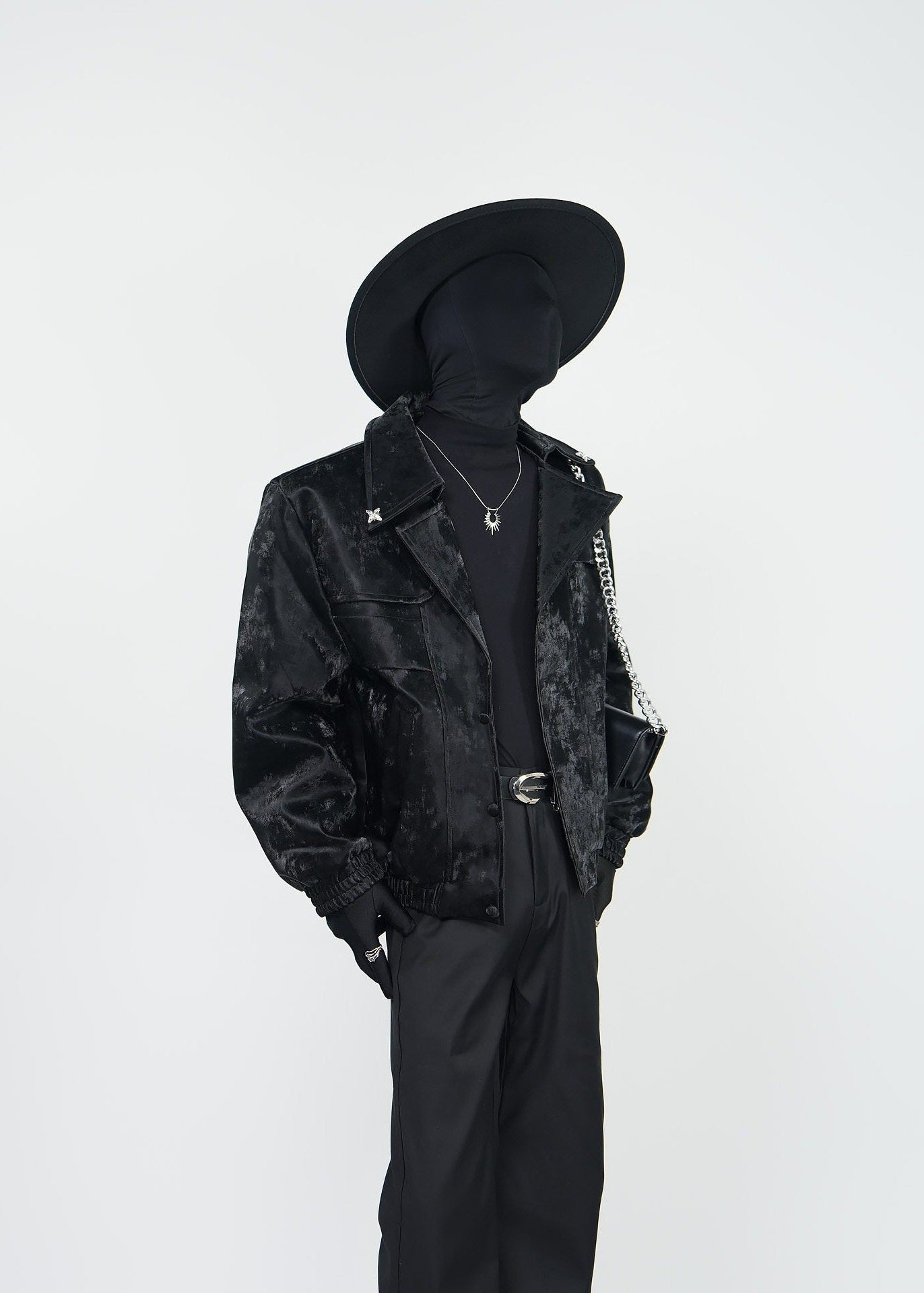 Gradient Black PU Leather Jacket - Rick Circus