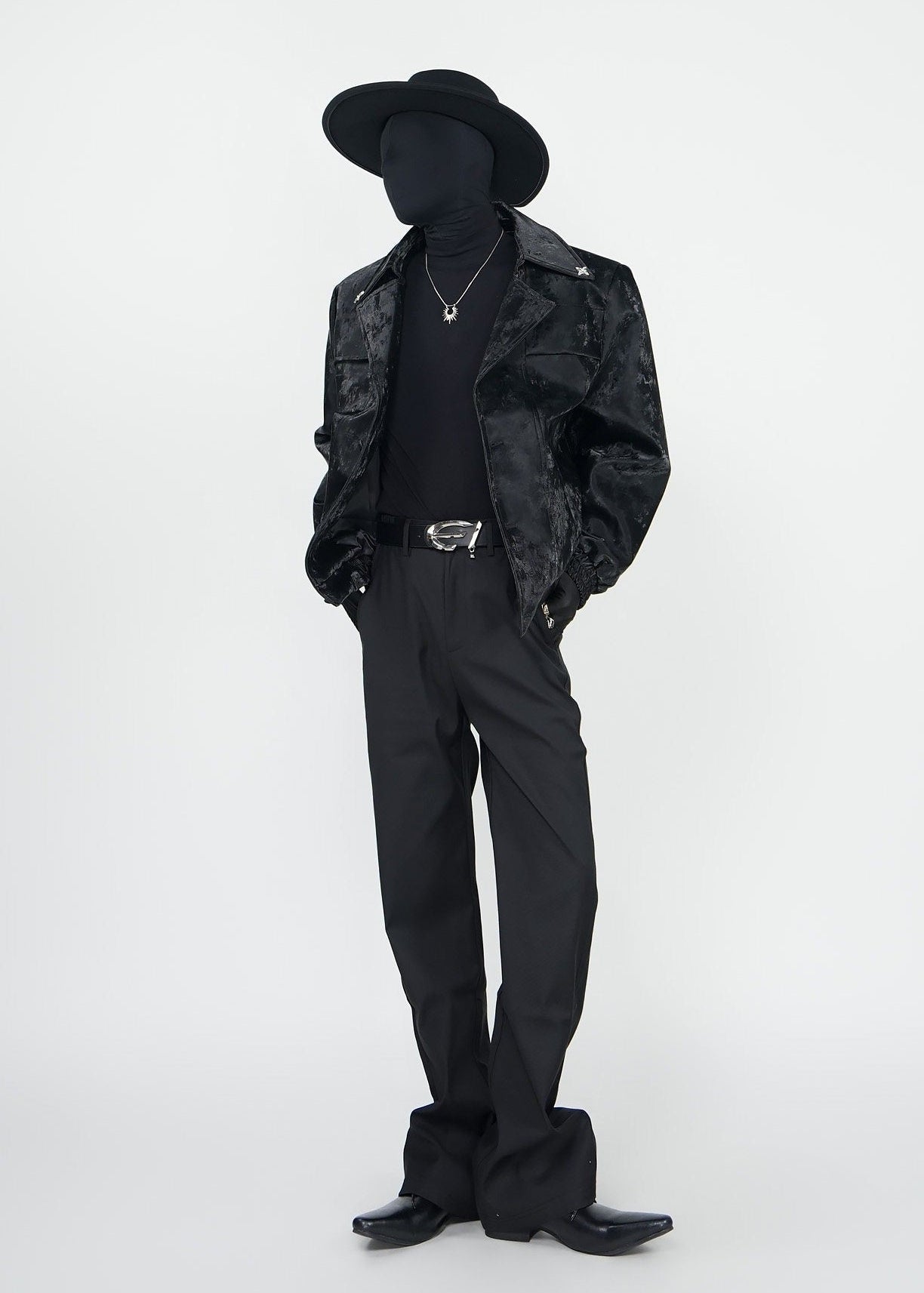 Gradient Black PU Leather Jacket - Rick Circus