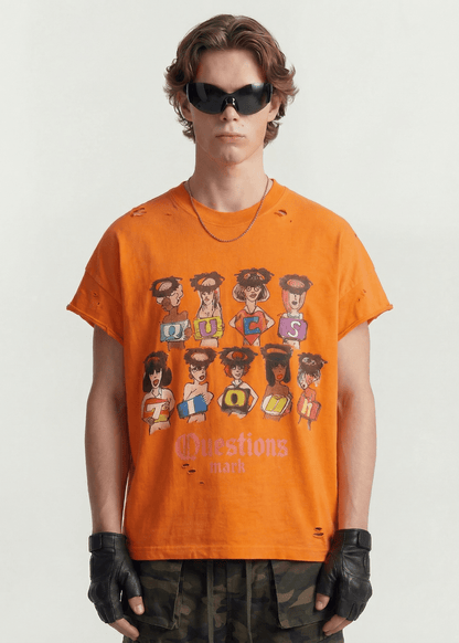Graphic Cartoon Sleeveless T-Shirt - Rick Circus