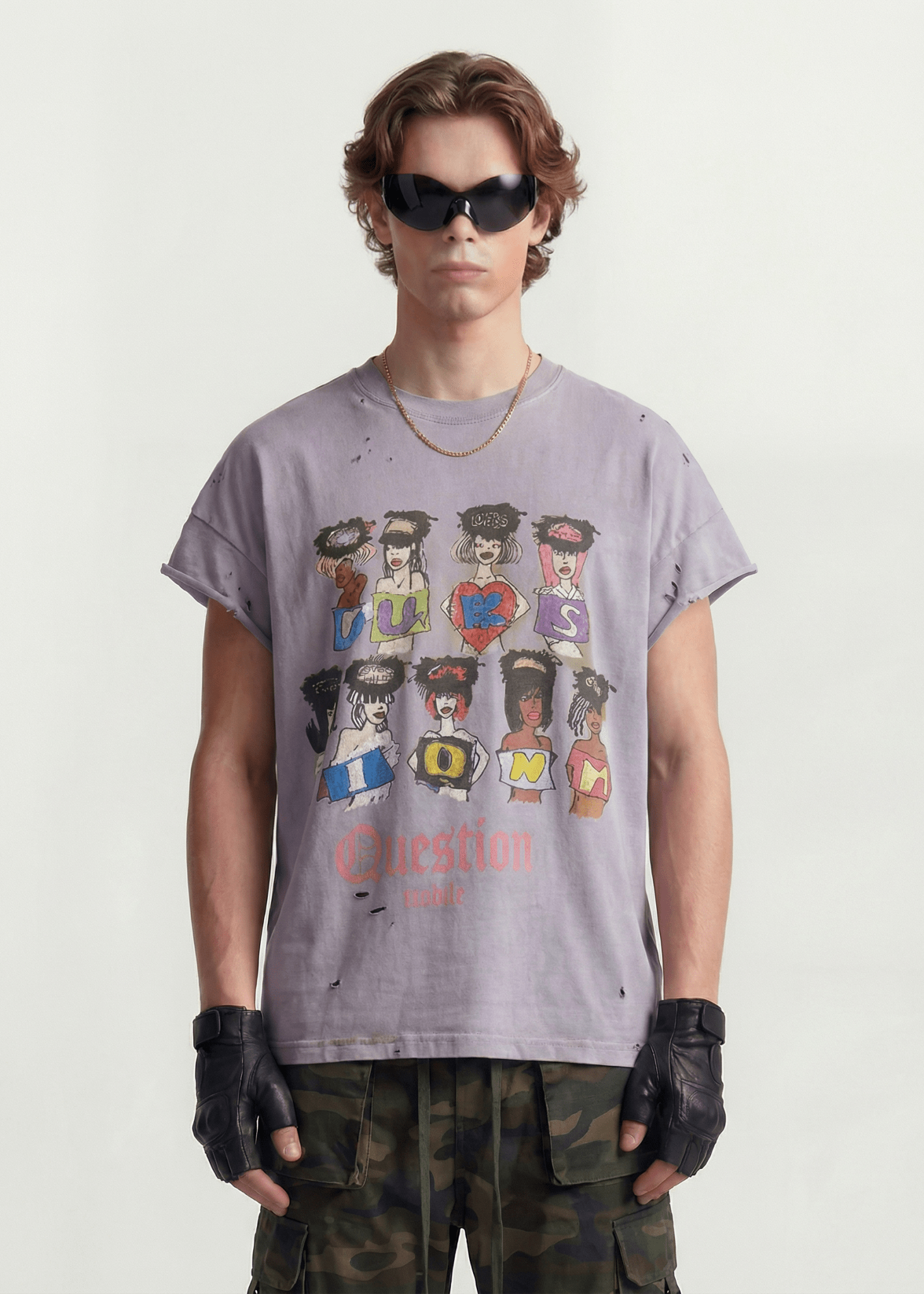 Graphic Cartoon Sleeveless T-Shirt - Rick Circus