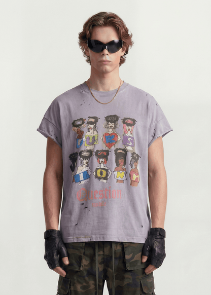 Graphic Cartoon Sleeveless T-Shirt - Rick Circus