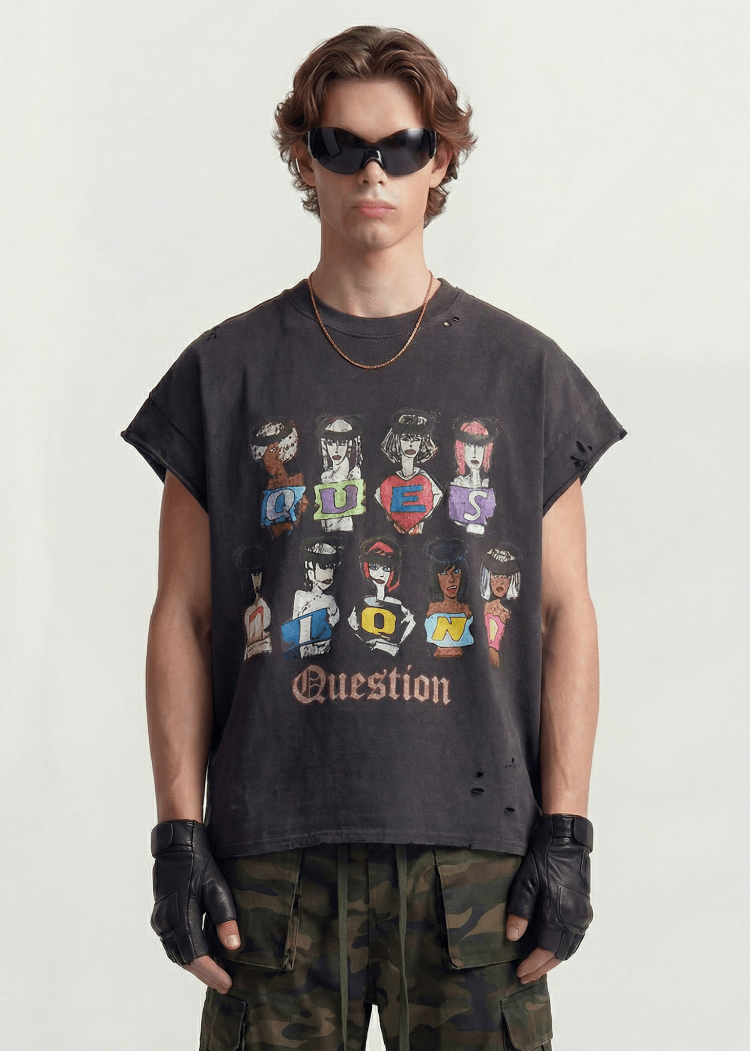 Graphic Cartoon Sleeveless T-Shirt - Rick Circus