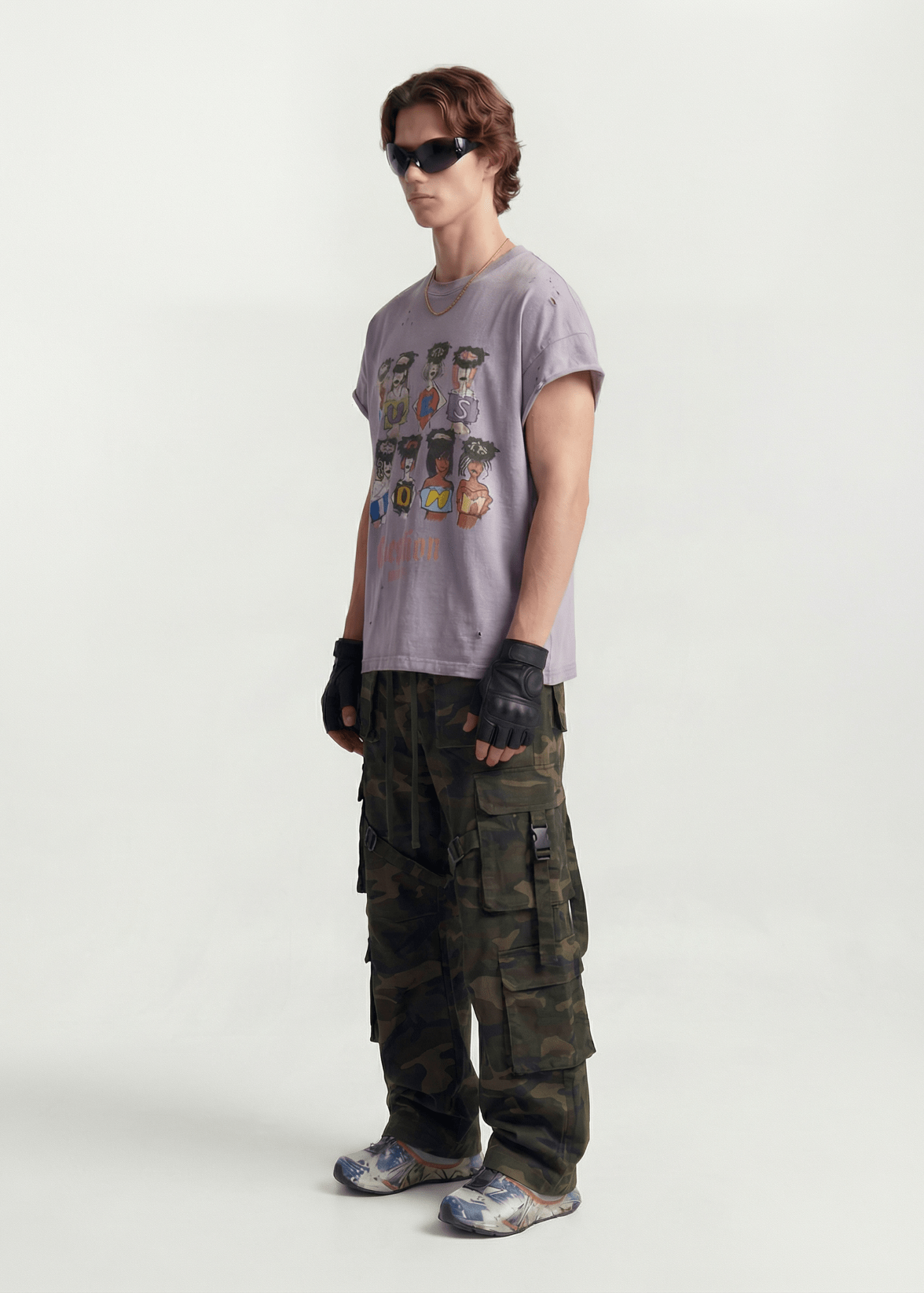 Graphic Cartoon Sleeveless T-Shirt - Rick Circus