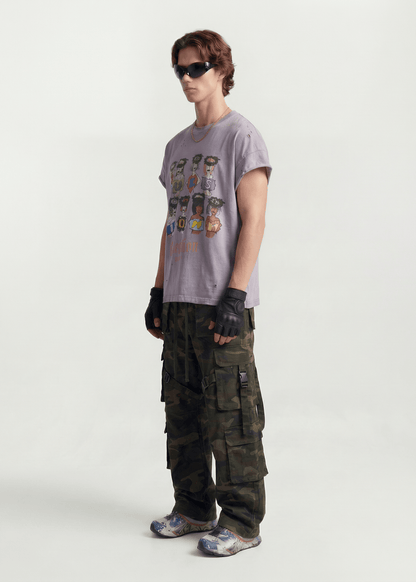 Graphic Cartoon Sleeveless T-Shirt - Rick Circus