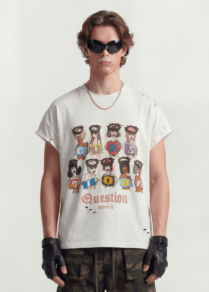 Graphic Cartoon Sleeveless T-Shirt - Rick Circus