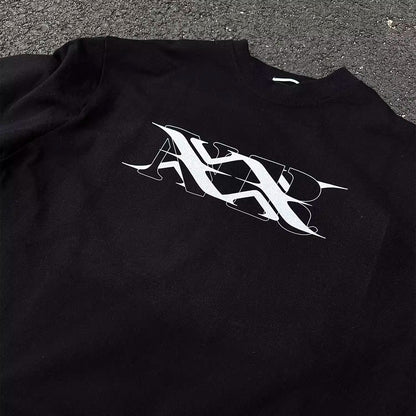 Graphic Streetwear Tee with Gothic Monogram Print - Rick Circus