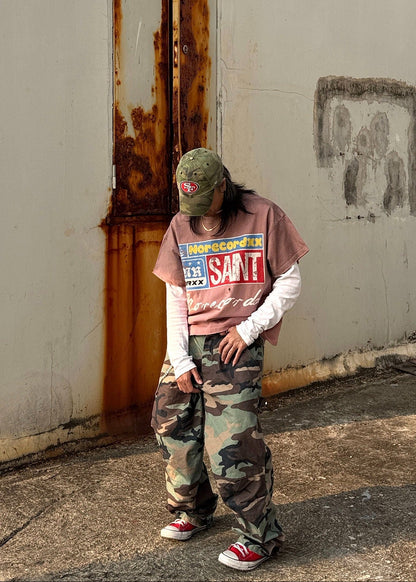 Graphic Washed Paint - Splatter Letter Print T-Shirt - Rick Circus