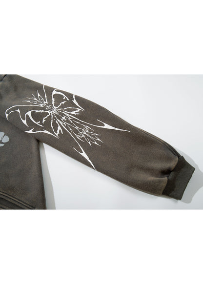 Graphic Zip - Up Washed Jacket - Rick Circus