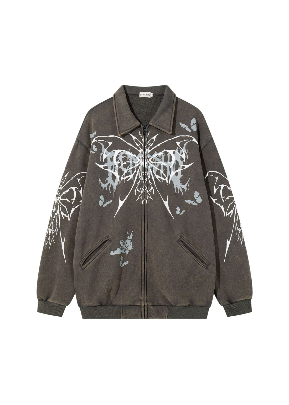 Graphic Zip - Up Washed Jacket - Rick Circus