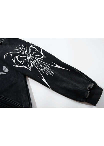 Graphic Zip - Up Washed Jacket - Rick Circus