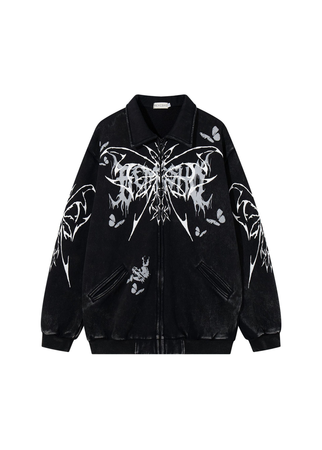Graphic Zip - Up Washed Jacket - Rick Circus