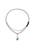 Green Stone Pendant Stainless Steel Necklace - Rick Circus