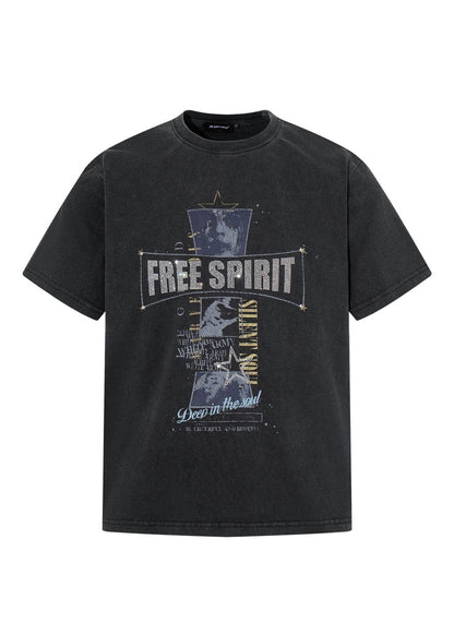 Grunge Cross Graphic Tee - Rick Circus